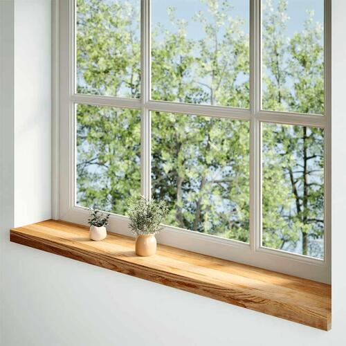 Vindueskarme 2 stk lysebrun 110x20x2 cm massivt egetræ