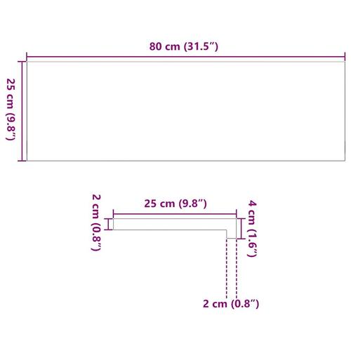 Vindueskarme 2 stk lysebrun 80x25x2 cm massivt egetræ