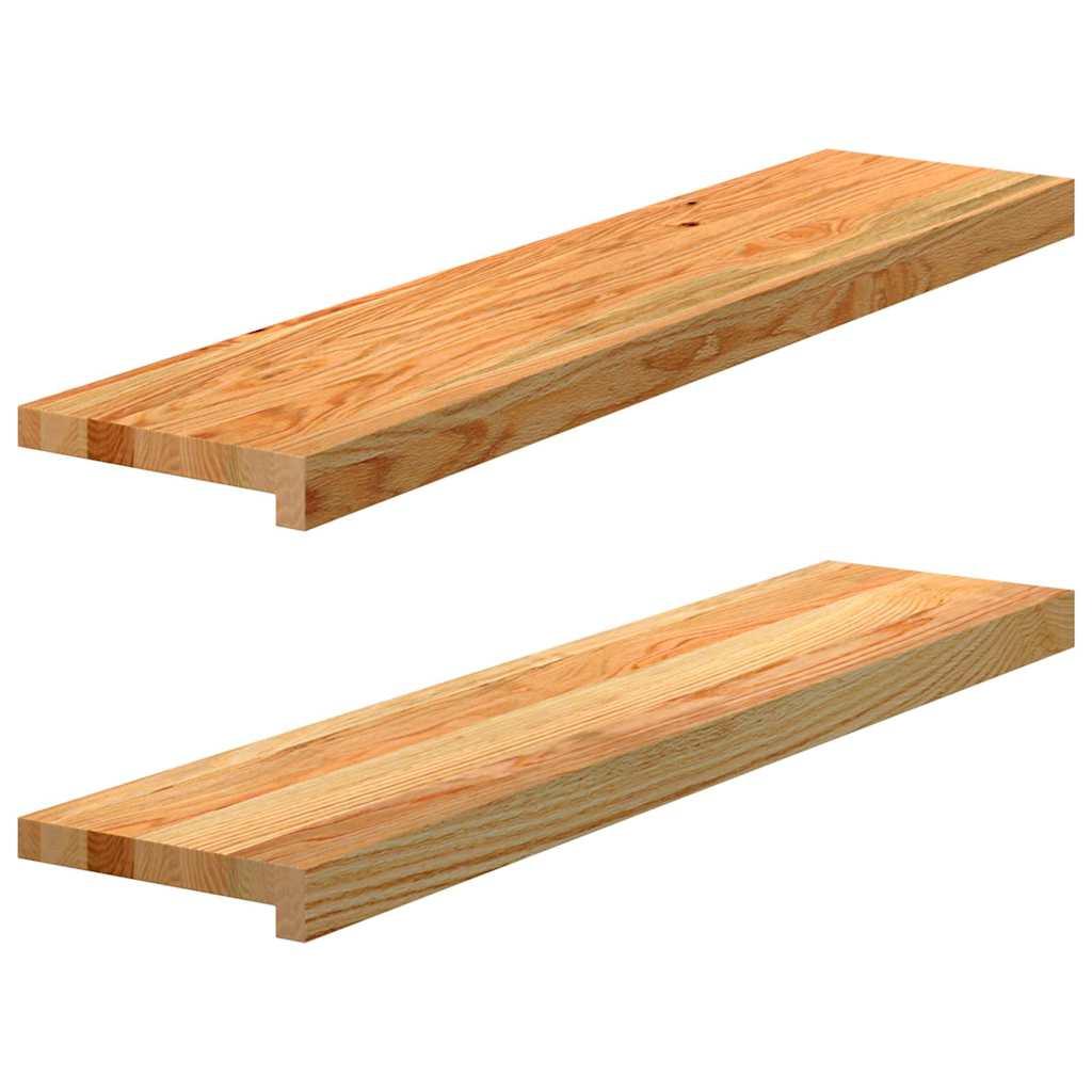 Vindueskarme 2 stk lysebrun 90x20x2 cm massivt egetræ