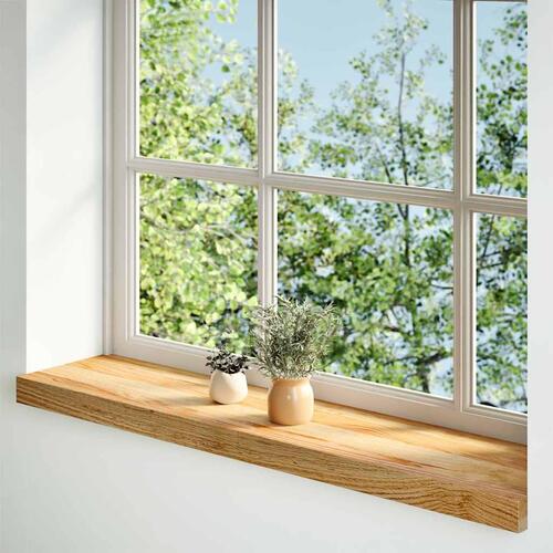 Vindueskarme 2 stk lysebrun 90x20x2 cm massivt egetræ
