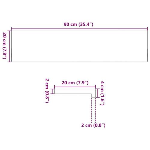 Vindueskarme 2 stk lysebrun 90x20x2 cm massivt egetræ