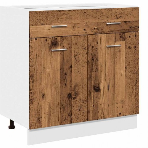 Skuffebundskab Lyon - gammelt trælook 80×46×81,5 cm, konstrueret træ
