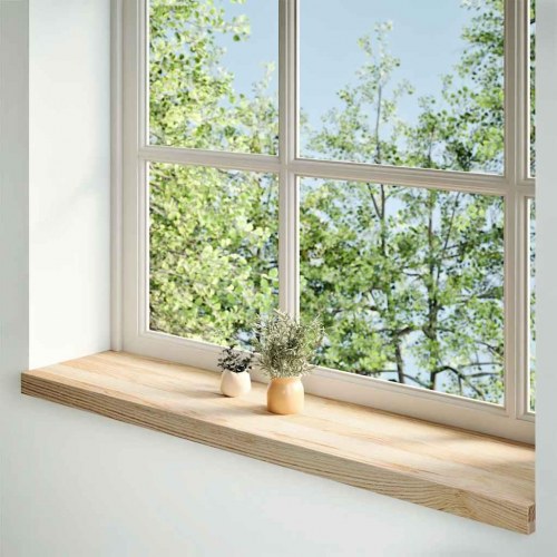 Vindueskarme 2 stk. 120 x 25 x 2 cm - ubehandlet massivt egetræ