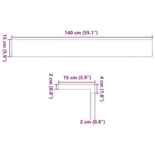 Vindueskarme 2 stk lysebrun 140x15x2 cm massivt egetræ