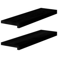 Vindueskarme 2 stk mørkebrun 70x20x2 cm massivt egetræ