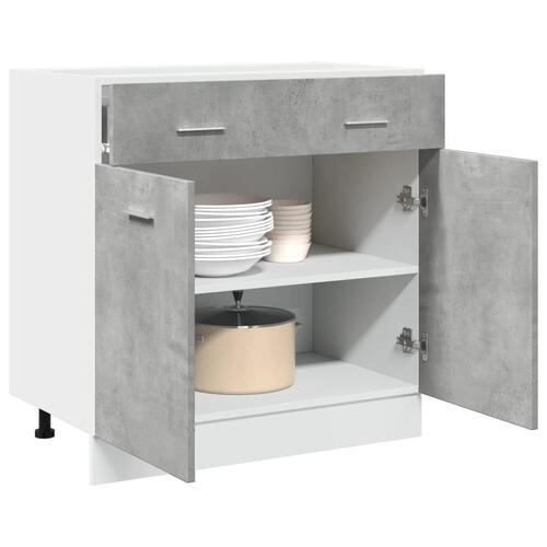 Skuffeunderskab 80x46x81,5 cm spånplade betongrå