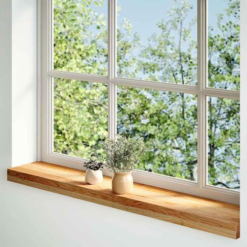 Vindueskarme 2 stk lysebrun 80x15x2 cm massivt egetræ