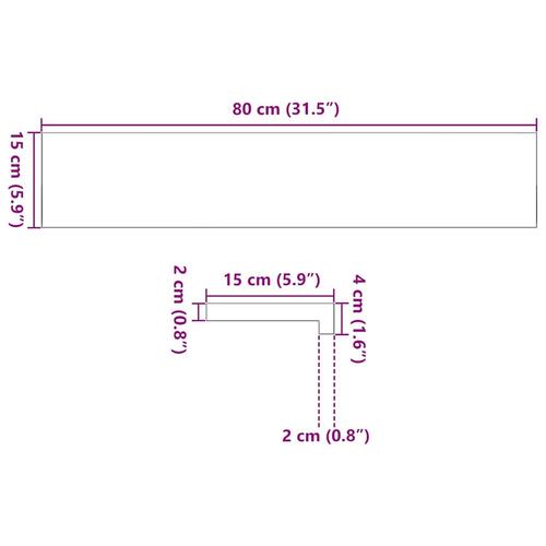 Vindueskarme 2 stk lysebrun 80x15x2 cm massivt egetræ