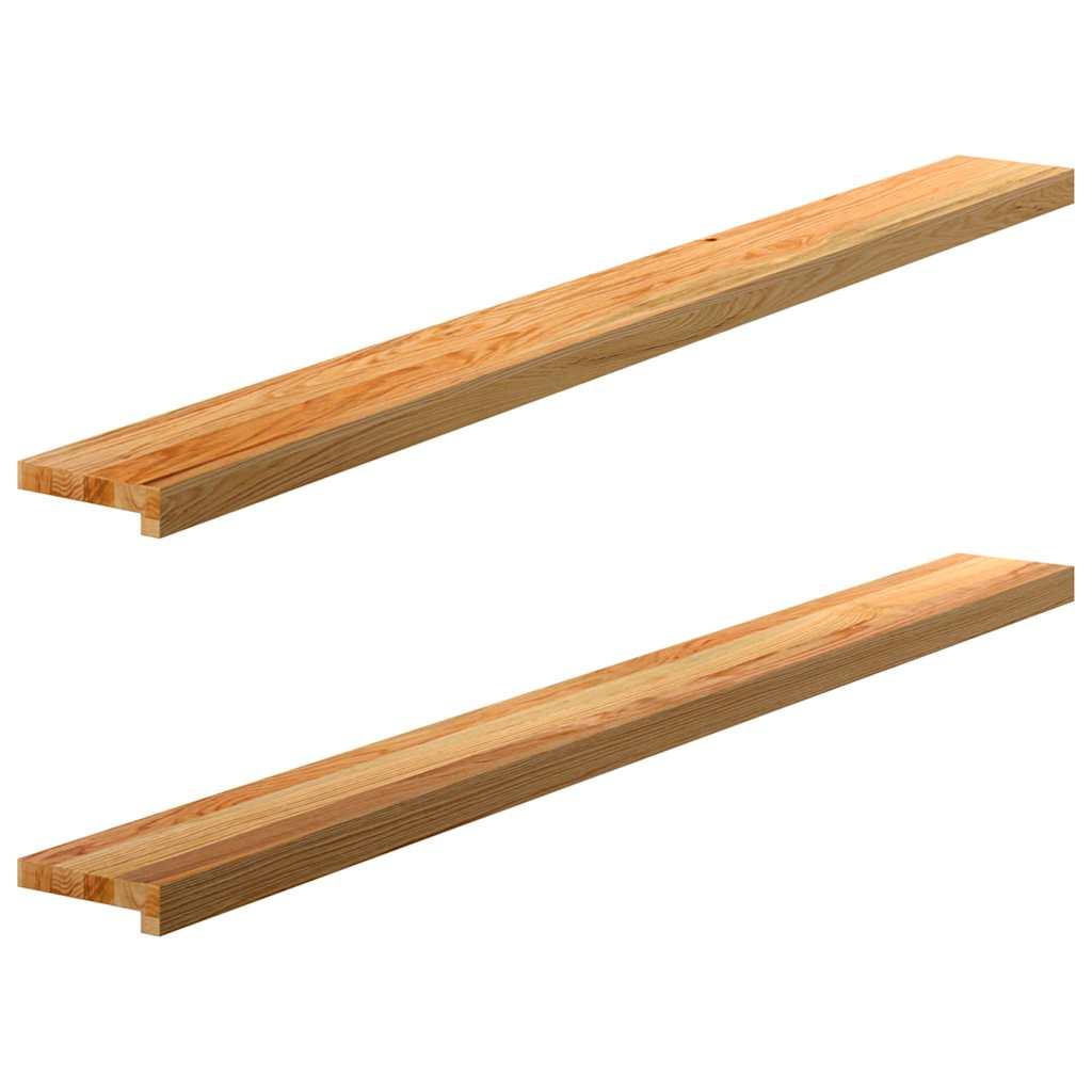 Vindueskarme 2 stk lysebrun 160x15x2 cm massivt egetræ