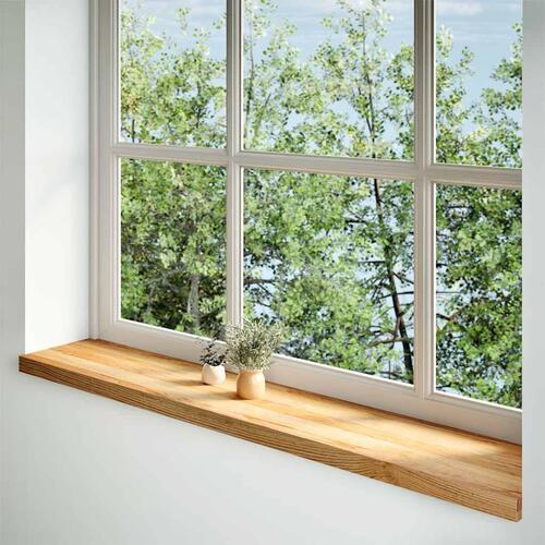 Vindueskarme 2 stk lysebrun 140x25x2 cm massivt egetræ