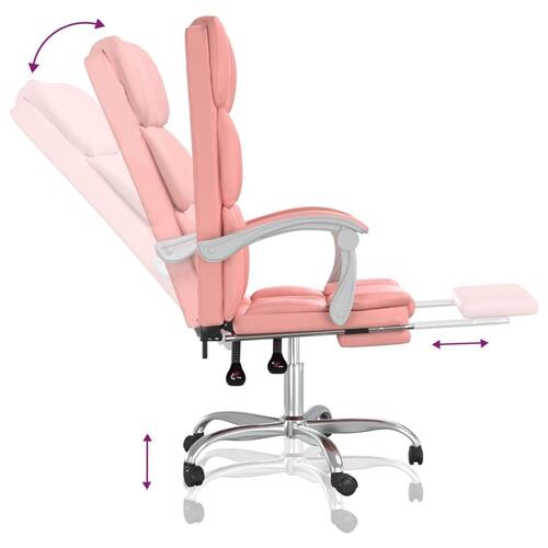 Kontorstol kunstlæder pink
