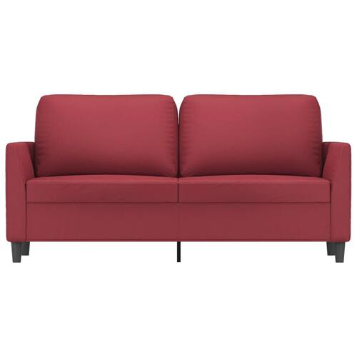 2-personers sofa 140 cm kunstlæder vinrød