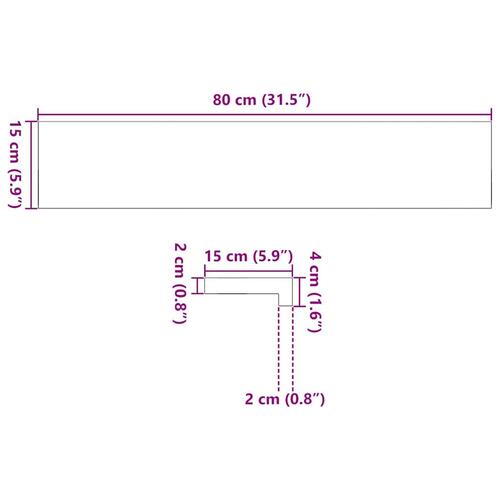 Vindueskarme 2 stk ubehandlet 80x15x2 cm massivt egetræ