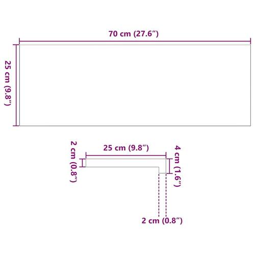 Vindueskarme 2 stk ubehandlet 70x25x2 cm massivt egetræ