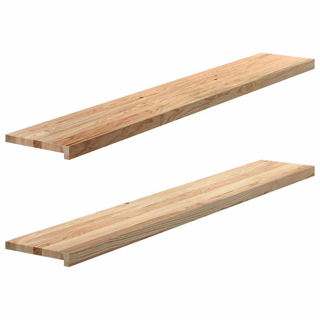 Vindueskarme 2 stk ubehandlet 160x25x2 cm massivt egetræ