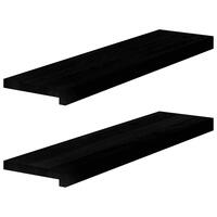 Vindueskarme 2 stk mørkebrun 80x20x2 cm massivt egetræ