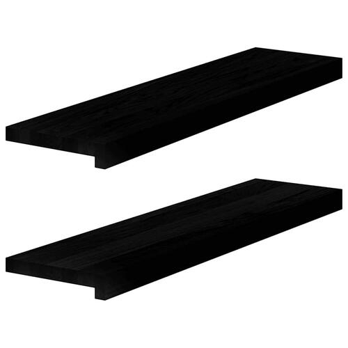 Vindueskarme 2 stk mørkebrun 80x20x2 cm massivt egetræ