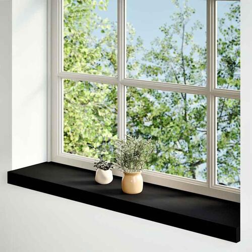 Vindueskarme 2 stk mørkebrun 100x20x2 cm massivt egetræ