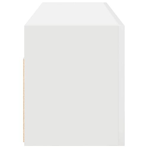 Væghængt badeværelsesskab 100x25x30 cm konstrueret træ hvid
