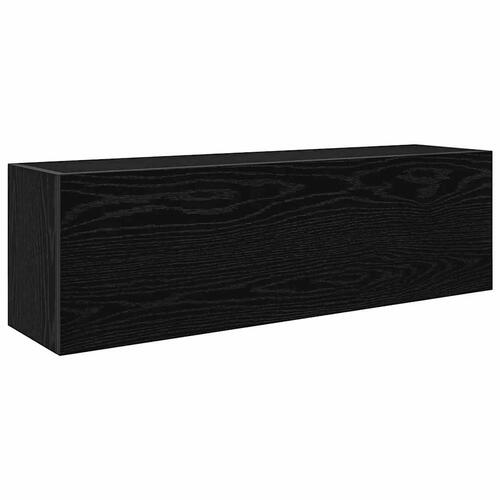 Væghængt badeværelsesskab 100x25x30 cm konstrueret træ sort