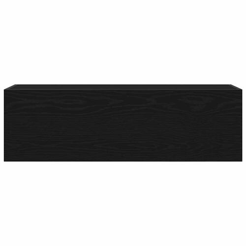 Væghængt badeværelsesskab 100x25x30 cm konstrueret træ sort