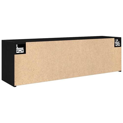 Væghængt badeværelsesskab 100x25x30 cm konstrueret træ sort