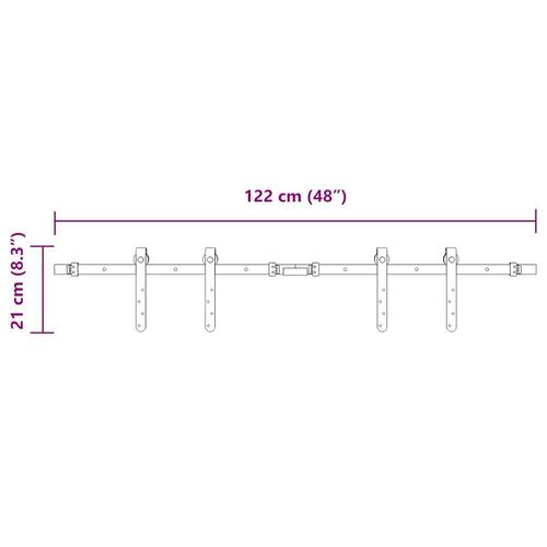 Skydelågesæt til skabe 122 cm kulstofstål