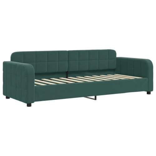 Daybed 80 × 200 cm i velour - mørkegrøn sovesofa