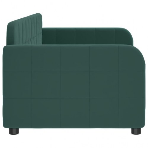 Daybed 80 × 200 cm i velour - mørkegrøn sovesofa