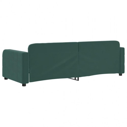 Daybed 80 × 200 cm i velour - mørkegrøn sovesofa