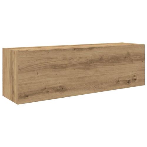 Væghængt badeværelsesskab 100x25x30 cm konstrueret træ kunsteg