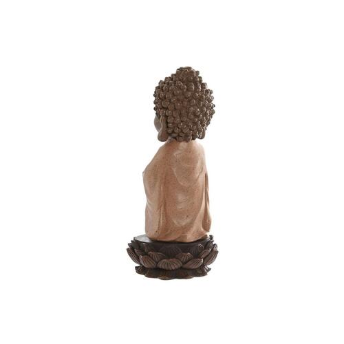 Dekorativ figur Home ESPRIT Brun Orange Koral Lime Harpiks Buddha Orientalsk 9 x 9 x 21 cm (3 enheder)