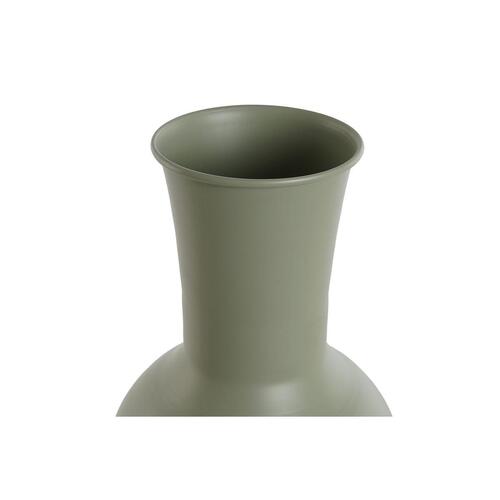 Vase Home ESPRIT Grøn Flødefarvet Metal 20 x 20 x 34,5 cm (2 enheder)