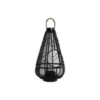 Lyseholder Home ESPRIT Sort Metal 28 x 28 x 50 cm