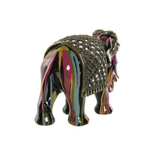 Dekorativ figur Home ESPRIT Multifarvet Harpiks Elefant 31 x 14 x 22 cm