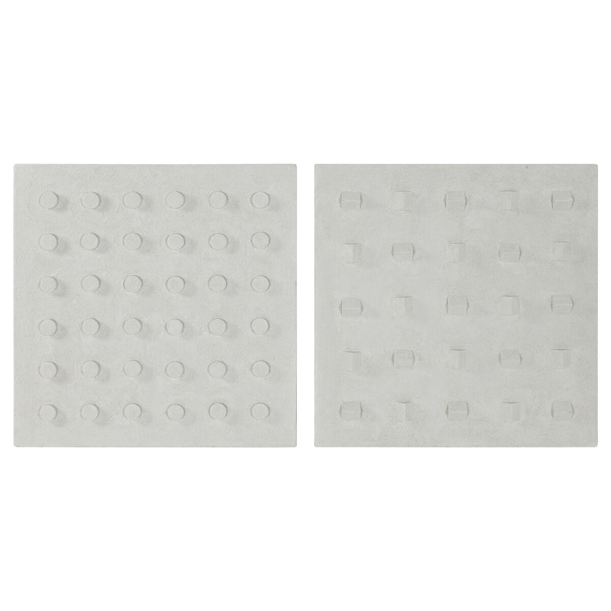 Vægdekoration Home ESPRIT Hvid Træ MDF Moderne 80 x 6,5 x 80 cm