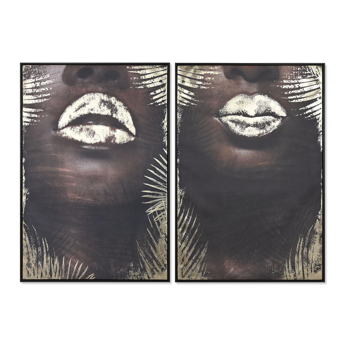 Vægkunst på lærred - glamour, sort/gylden, 83 × 123 cm