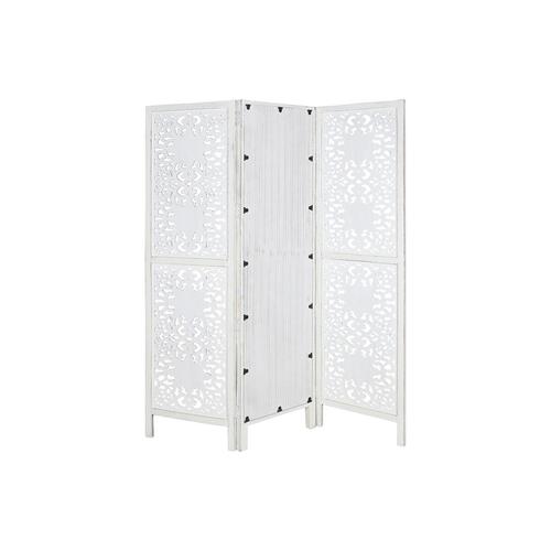 Sammenfoldelig skærm Home ESPRIT Hvid Mangotræ Spejl 152 x 2 x 182 cm