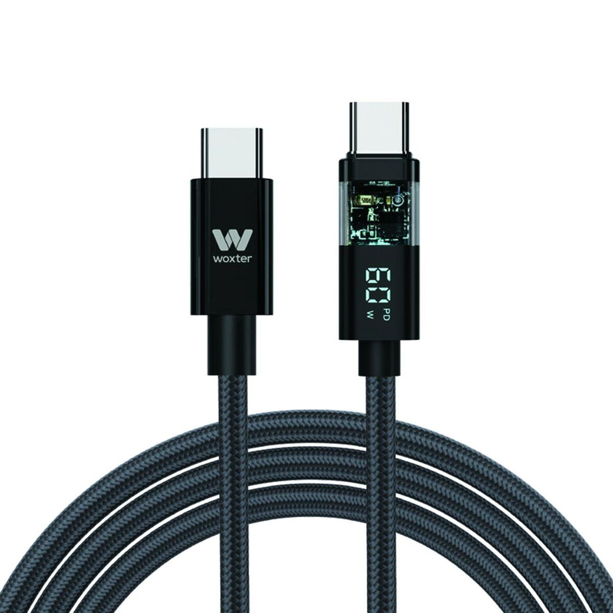 Woxter USB-C-kabel - Sort, 2 m billede