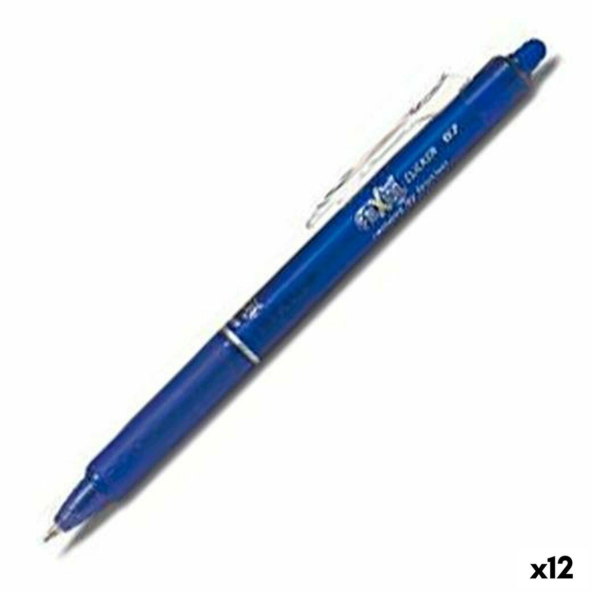 Pilot FriXion Clicker kuglepen - blå, sletbart blæk, 0,4 mm (12 stk.) billede