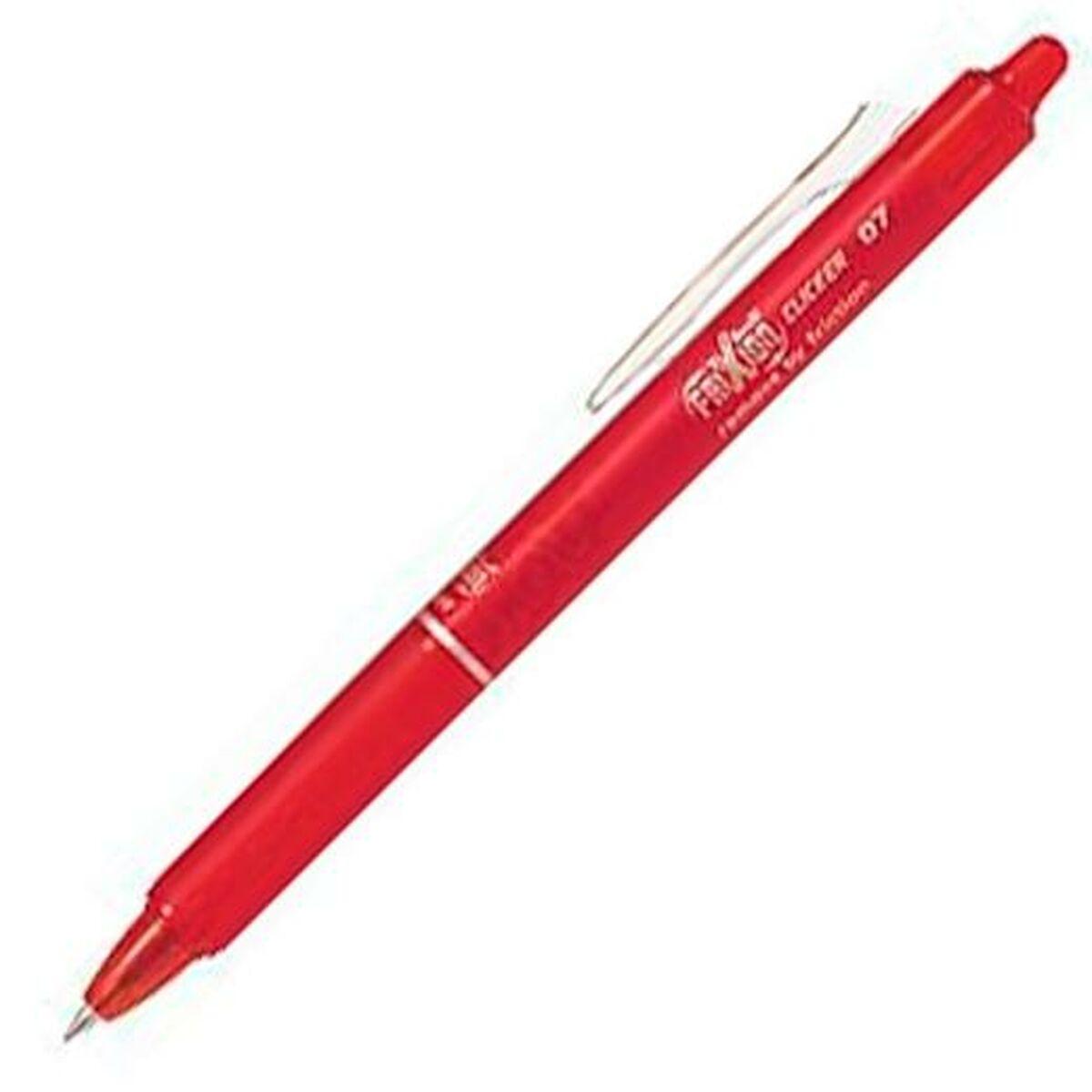 Pilot FriXion Clicker kuglepen - rød, sletbart blæk, 0,4 mm (12 stk.) billede