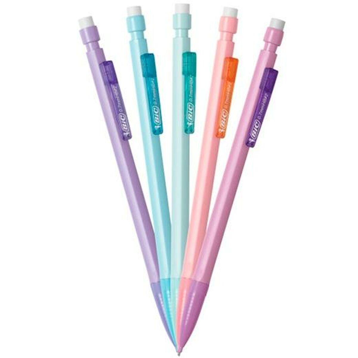 BIC Matic Pastel, Blå, Grøn, Violet, Lyserød, Lilla, Farveløs, HB, 0,7 mm, Sekskantet, Indtrækkelig