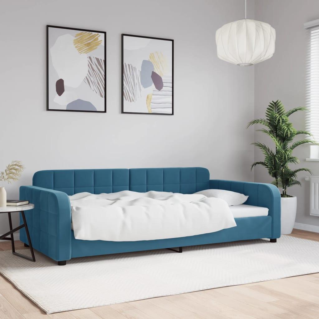 Daybed 100x200 cm velour blå billede