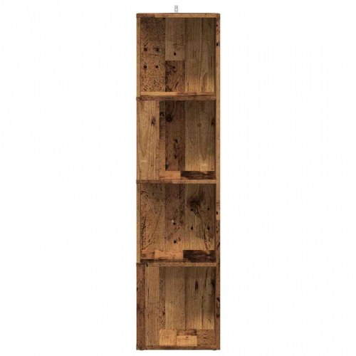 Hjørnereol 33×33×132 cm i konstrueret træ - antikt træ
