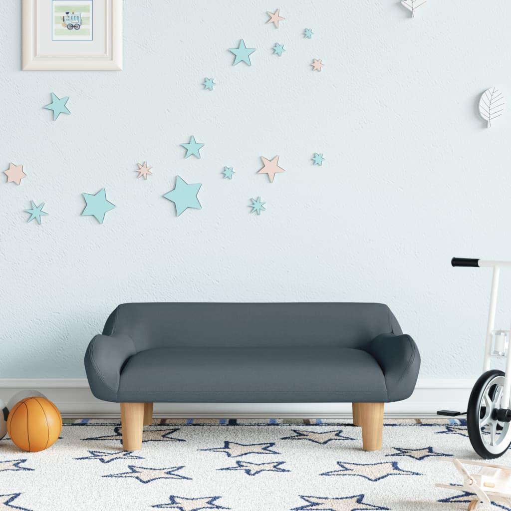 Sofa til børn 70x40x24 cm stof mørkegrå