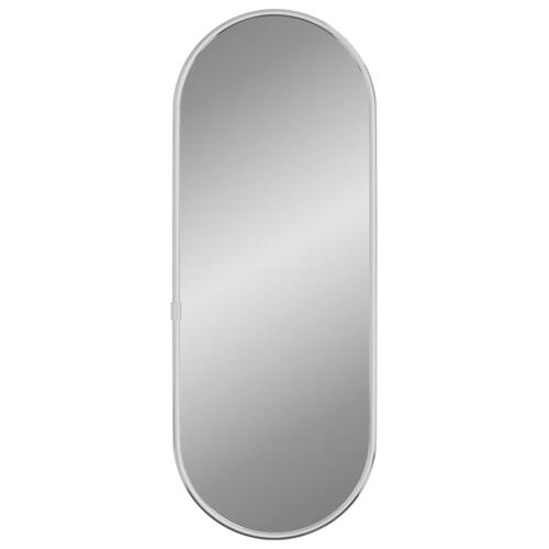 Vægspejl 40x15 cm oval sølvfarvet