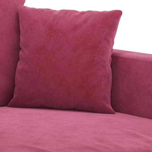 2 personers sofa med hynder velour vinrød