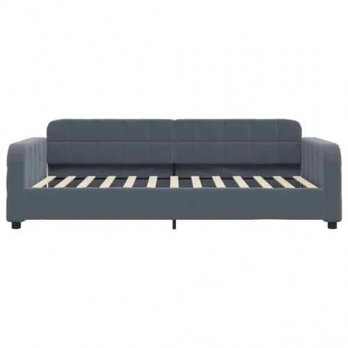 Daybed 100 x 200 cm i velour - mørkegrå sengeramme/sovesofa