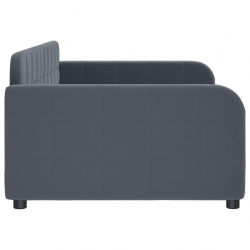 Daybed 100 x 200 cm i velour - mørkegrå sengeramme/sovesofa
