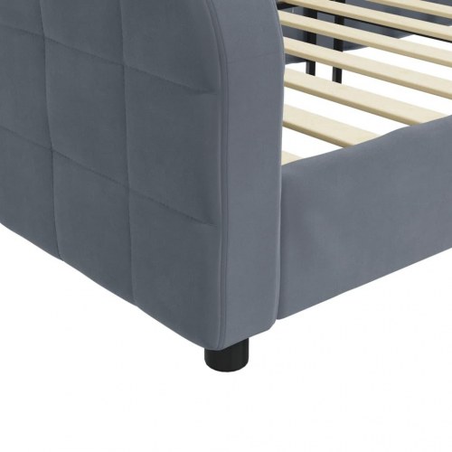 Daybed 100 x 200 cm i velour - mørkegrå sengeramme/sovesofa